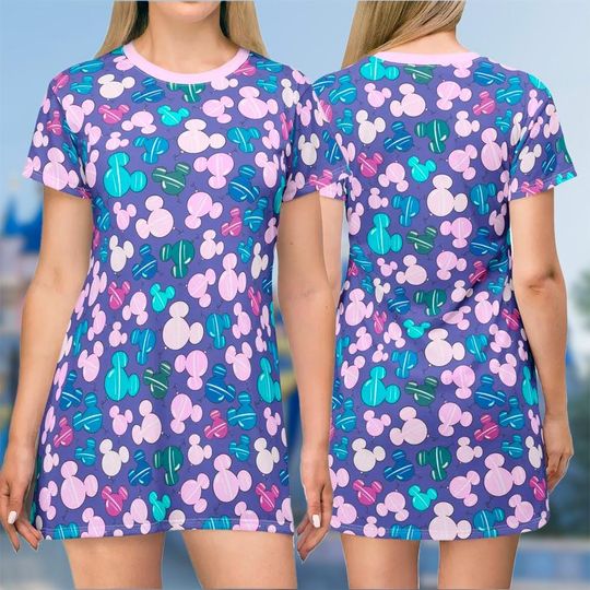 Mickey Balloons 3D T-shirt, Mickey Mouse All Over Print Shirt And Dress, Mickey Mouse Mom Daughter Dress, Mouse Cosplay Costume