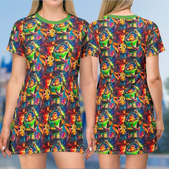 Woody And Buzz Lightyear 3D T-shirt, Toy Story All Over Print Shirt And Dress, Toy Mom Daughter Dress, Toy Story Cosplay Costume Tee
