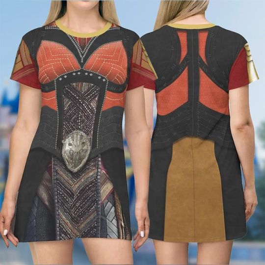 Okoye Black Panther 3D T-shirt, Wakanda Forever All Over Print Shirt And Dress, Okoye Mom Daughter Dress, Okoye Cosplay Costume Tee