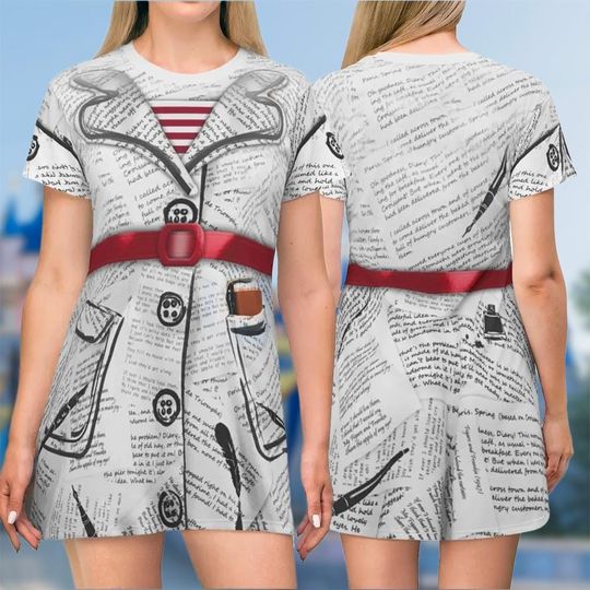 Minnie Topolino Terrace 3D T-shirt, Mickey Mouse All Over Print Shirt And Dress, Minnie Mom Daughter Dress, Minnie Cosplay Costume Tee