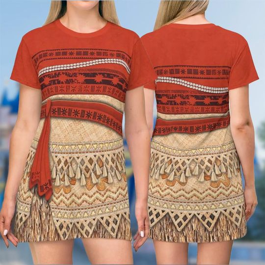 Moana 3D T-shirt, Moana Movie All Over Print Shirt And Dress, Moana Princess Mom Daughter Dress, Moana Princess Cosplay Costume Te