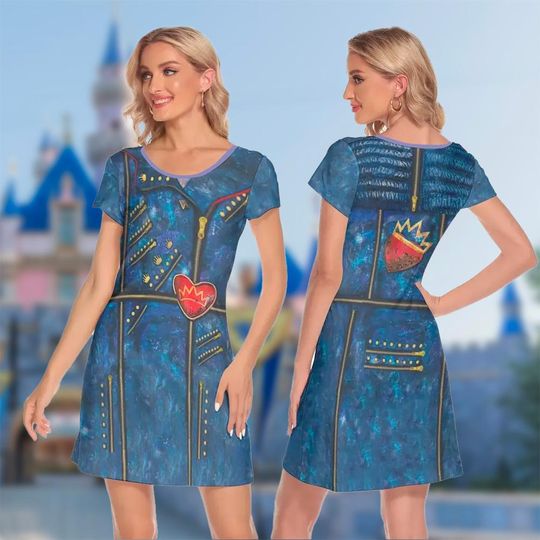 Evie Descendants 3D T-shirt, Descendants All Over Print Shirt And Dress, Descendants Mom Daughter Dress, Evie Cosplay Costume Tee