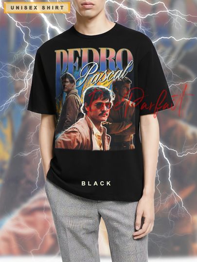 Narco Pedro Pascal Fans Gift, Retro 90s Vintage Pedro Pascal Shirt, Pedro Pascal Tribute Celebrity Shirt, Actor PEDRO PASCAL Shirt