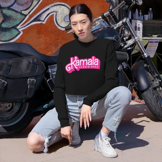 Kamala Harris 2024 - Barbie Style - Women's Cropped Sweatshirt