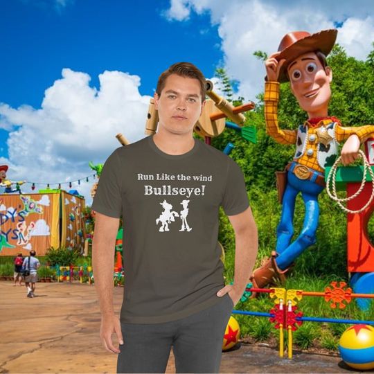 Disney Run Bullseye Toy Story T-Shirt | Cotton Short Sleeve T shirt | Unisex Softstyle | Summer Casual Shirt