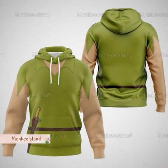 Disney Peter Pan Costume Hoodie, Peter Pan Cosplay 3D Hoodie