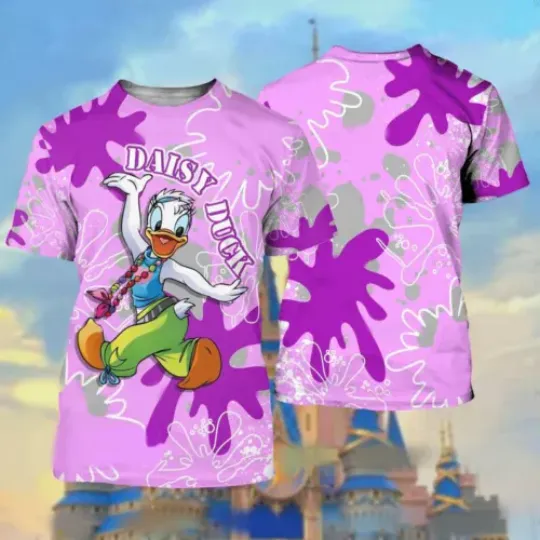 Never Too Old For Daisy Duck Cartoon Character Purple Tshirt 3D, Gift For Men Women