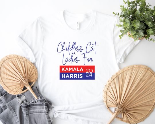 Childless Cat Lady TShirt, Kamala Harris Tee, USA Election 2024 T-Shirt