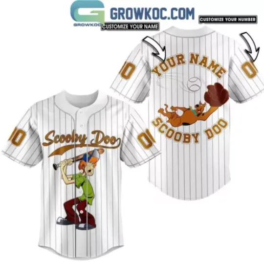 Scooby Doo Playing Baseball Personalized Baseball Shirt, Scooby Doo Jersey, Scooby Doo Movie Baseball Shirt