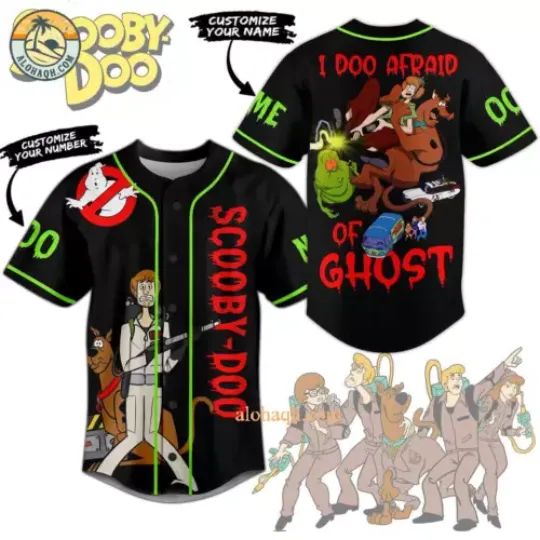 Scooby-Doo I Doo Afraid Of Ghost Baseball Shirt, Scooby Doo Jersey, Scooby Doo Movie Baseball Shirt