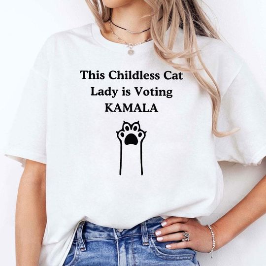 This Childless Cat Lady Is Voting Kamala Shirt