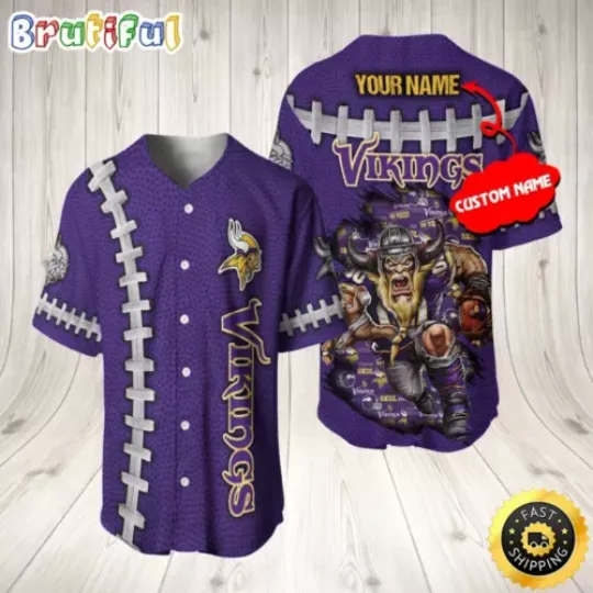 Personalized football Minnesota Vikings Baseball  Vintage Baseball Gear