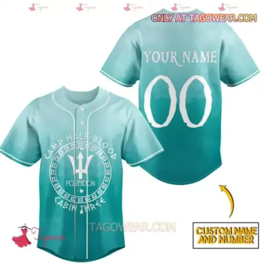 Personalized Camp Half Blood Cabin Three Poseidon 3D Jersey Shirt