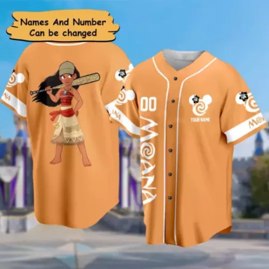 Personalized Native Princess Moana Play Baseball Aloha  Baseball Jersey Shirt