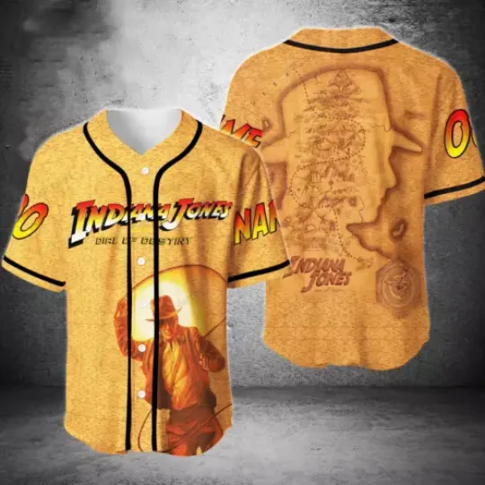 Personalized Indiana Jones And The Dial Of Destiny 3D Baseball Jersey Shirt