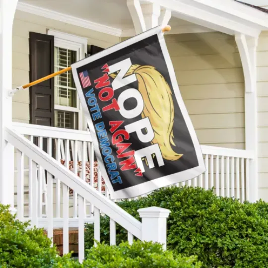 Vote Democrat Double-sided House Flag, Harris For President House Flag, Not Trump Again Flag