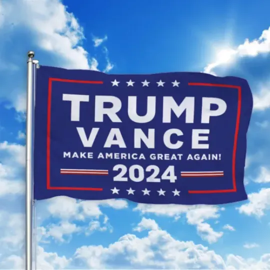Trump Vance 2024 Double-sided House Flag, Trump President Make America Great Again Flag
