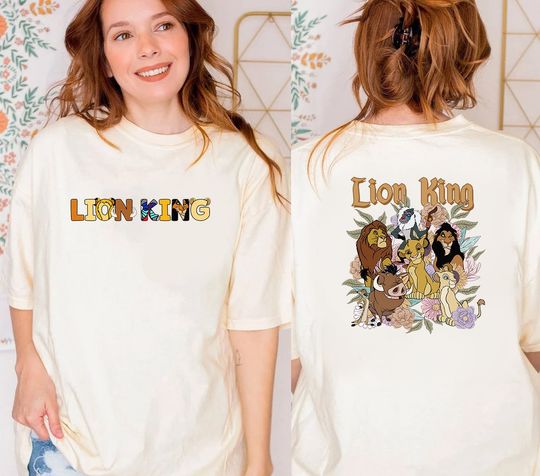Vintage Floral Lion King Shirt, Simba And Friends Shirt, Lion King Characters Shirt, Disney Lion King Tee