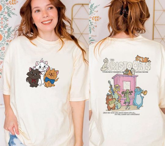 Retro Aristocats Shirt, Aristocats Two-Sided Shirt, Marie Aristocats Shirt, The Aristocats Shirt, Disney Shirt, Disney Cats Shirt