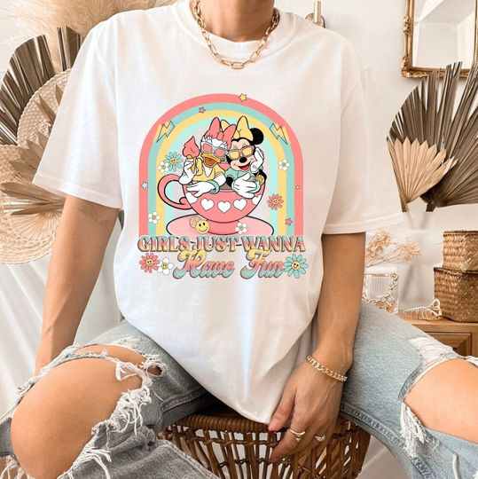 Minnie And Daisy Girls Just Wanna Have Fun  Shirt, Disney Funny T-shirt