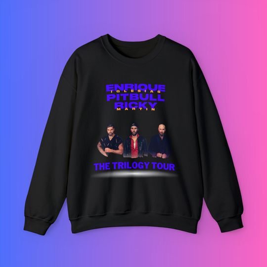 Trilogy Tour Sweatshirt Enrique Iglesias Ricky Martin Pitbull Concert Crewneck Tshirt Latin Concert Merch Y2K Gear Trilogy Millenial