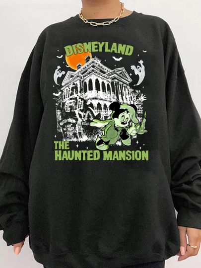 Disneyland Haunted Mansion Mickey Mouse Halloween Sweatshirt, Haunted Mansion Sweatshirt
