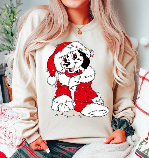 Disney Dalmatian Puppy Christmas Lights Sweatshirts, 101 Dalmatians Dog Christmas Sweatshirts