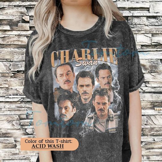 Charlie Swan Vintage 90's Tee, Billy Burke Fan Made Tee, Team Charlie Tee, The Original Shirt, Tshirt Movie Shirt, Acid Wash Shirt