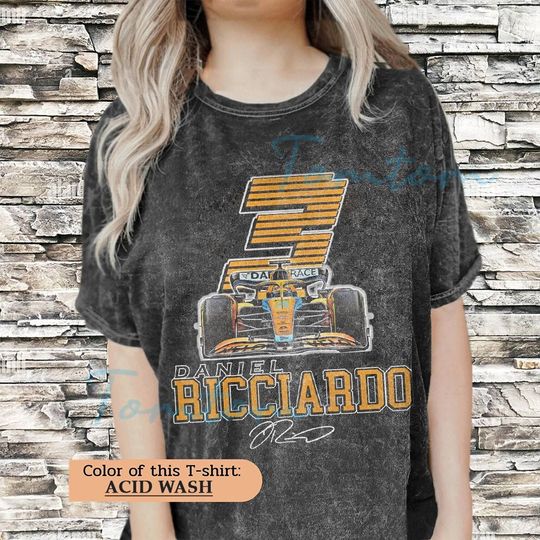 Daniel Ricciardo Wash Unisex Shirt | Daniel Ricciardo Vintage Shirt | F1tees | Graphic Unisex TShirt | Retro 90's Fans Tee Gift