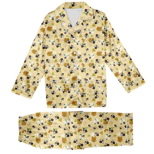 Bee Pajamas Set, Bee Women Pajamas, Bee Holiday Pajamas