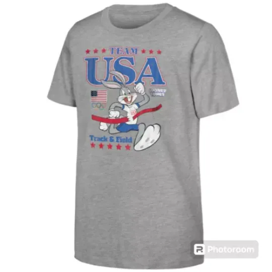 Bugs Bunny Team USA Looney Tunes At The Finish Line T-Shirt | Cotton Short Sleeve T shirt | Unisex Softstyle | Summer Casual Shirt