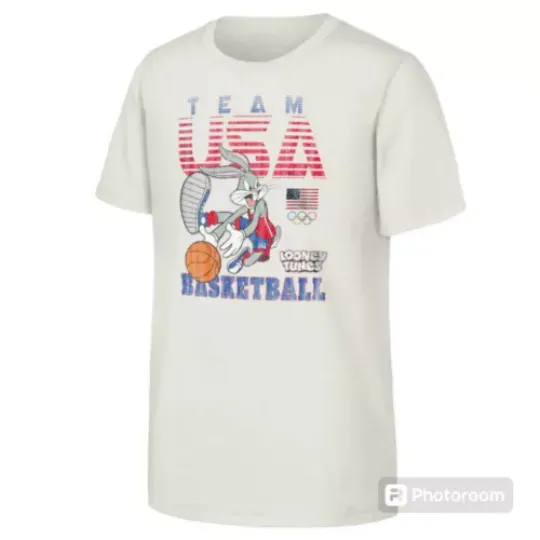 Bugs Bunny Team USA Looney Tunes Basketball T-Shirt | Cotton Short Sleeve T shirt | Unisex Softstyle | Summer Casual Shirt