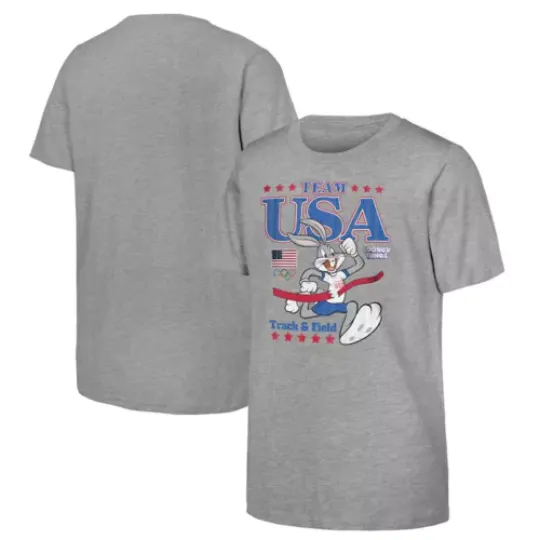 Bunny Team USA Looney Tunes At The Finish Line T-Shirt | Cotton Short Sleeve T shirt | Unisex Softstyle | Summer Casual Shirt