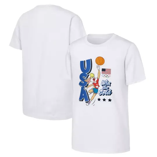 Bunny Team USA Looney Tunes Basketball Olympic Sport Games Unisex T-shirt | Cotton Short Sleeve T shirt | Unisex Softstyle | Summer Casual Shirt