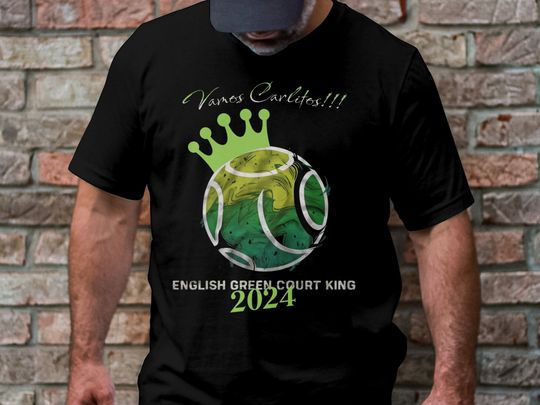 Wimbledon Men 2024 Champion T-Shirt , Gift for Tennis Fans, Carlos Alcaraz Fans, Grass Tennis Tournament Shirt , Tennis Championship