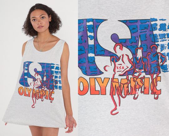 USA Olympic 2024 Tank Top | Cotton Sleeveless shirt | Unisex Softstyle | Summer Casual Shirt