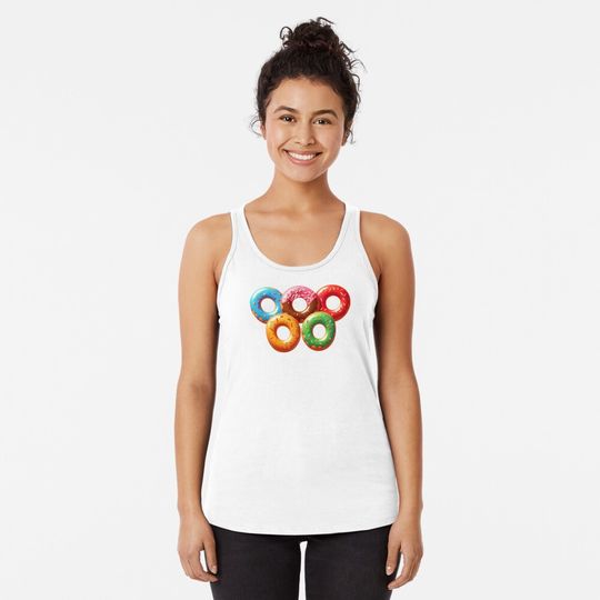 Donuts Olympic 2024 Tank Top | Cotton Sleeveless shirt | Unisex Softstyle | Summer Casual Shirt