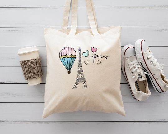 Paris Tote Bag, Eiffel Tower Tote Bag, France Tote Bag, Eiffel Tote Bag, Traveler Tote Bag, Paris Bag, I Love Paris Bag, France Theme Bag