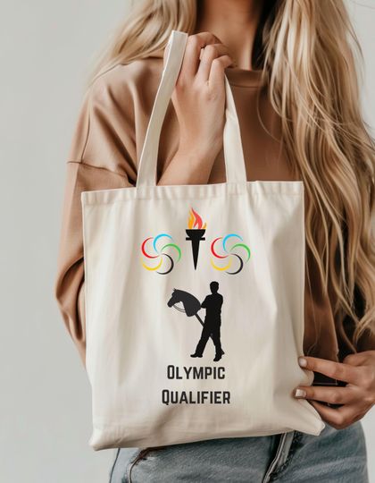 Canvas Tote Bag- Olympics theme. Funny gift. Funny bag. Hilarious gifts. Horse on stick. Watching the Olympics. Beer Olympics. Athlete funny