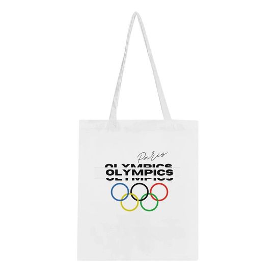 Paris Olympics 2024 Classic Tote Bag  White, Olympic rings | Olympic Paris 2024 | Summer Sports