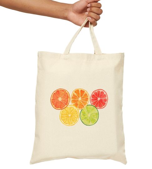 Citrus Cotton Canvas Tote Bag | Olympic Paris 2024 | Summer Sports