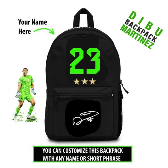 DIBU MARTINEZ Goalkeeper Backpack- Messi friend - Youth Children's  Backpack -Customizable with your name - Sports School Bag - Aston Villa