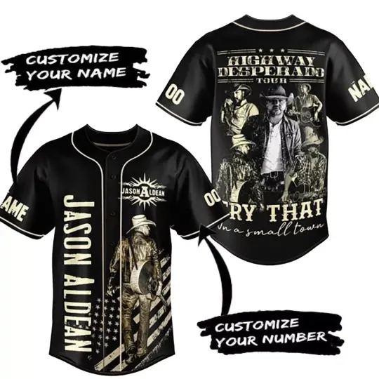 Jason Aldean Try That In A Small Town Highway Desperado Tour Baseball Jersey | Music Tour Outfit | Summer Streetwear For Unisex