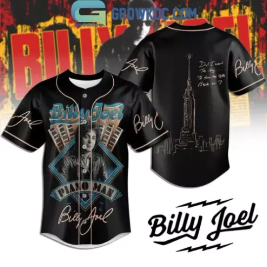 Billy Joel Piano Man Personalized Baseball Jersey | Music Tour Outfit | Summer Streetwear For Unisex