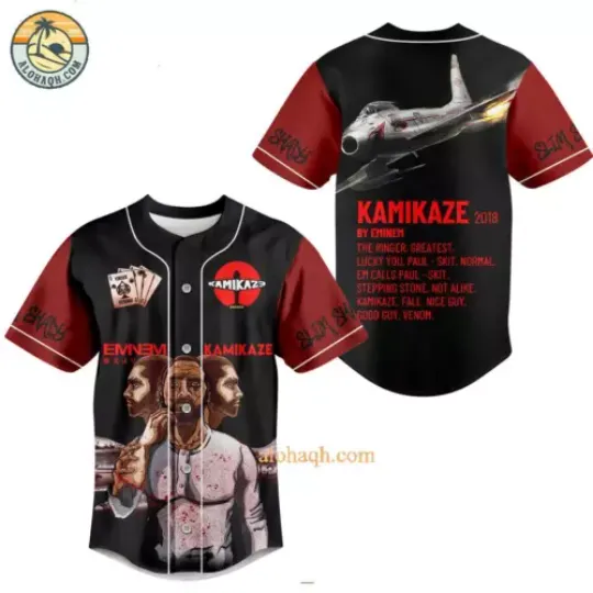 Eminem Slim Shady Kamikaze Baseball Jersey | Music Tour Outfit | Summer Streetwear For Unisex