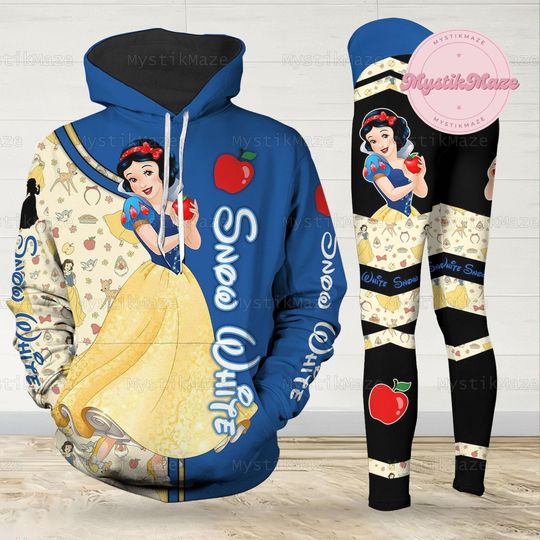 Snow White Hoodie Legging, Disneyland 3D Hoodie, Snow White Womens Legging, Disney Snow White Hoodie, Snow White Yoga Legging