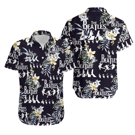 The Beatles Hawaiian Shirt, The Beatles Beach Button Shirt, The Beatles Tropical Summer Shirt, Button Up Shirt, Gifts For The Beatles F