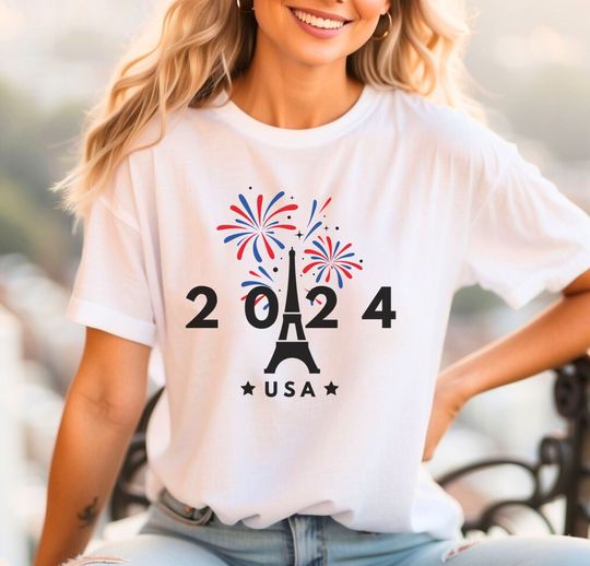 Paris Eiffel Tower USA Shirt, USA shirt, Paris games, Paris games, Summer Games tee, Olympics t-shirt, 2024 Paris, 2024 Eiffel Tower USA tee