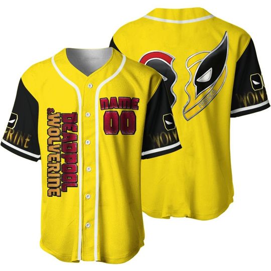 Blvckstyle Custom Wolverine Deadpool Baseball Jersey, T7 Heart Wolverine And Deadpool Best Friend Shirt Baseball Jersey