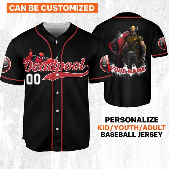 Personalize Deadpool  Vs Wolverine Friend Jersey, Wolverine And Deadpool Shirt, Hero Sport Shirt, Marvel Matching Baseball Team Outfit